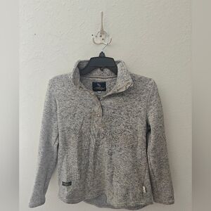 Simply Southern Womens Sweater Gray Sweatshirt Knit Snap Neck Pullover